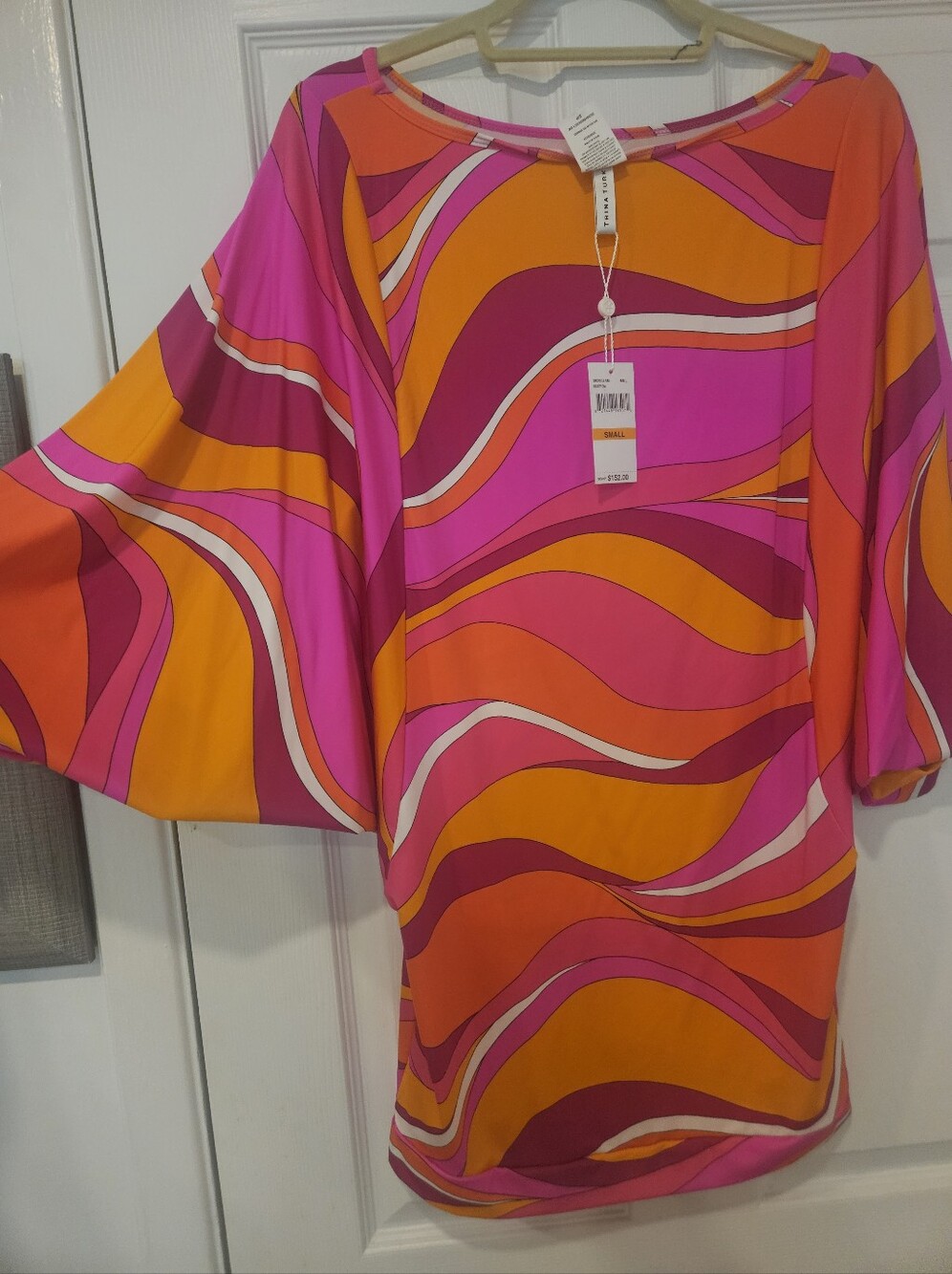 Trina Turk Pink & Orange Wave-Print Tunic
